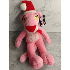 Vintage Pink Panther Winter Christmas Hat Plush 1998 With Tags 12"
